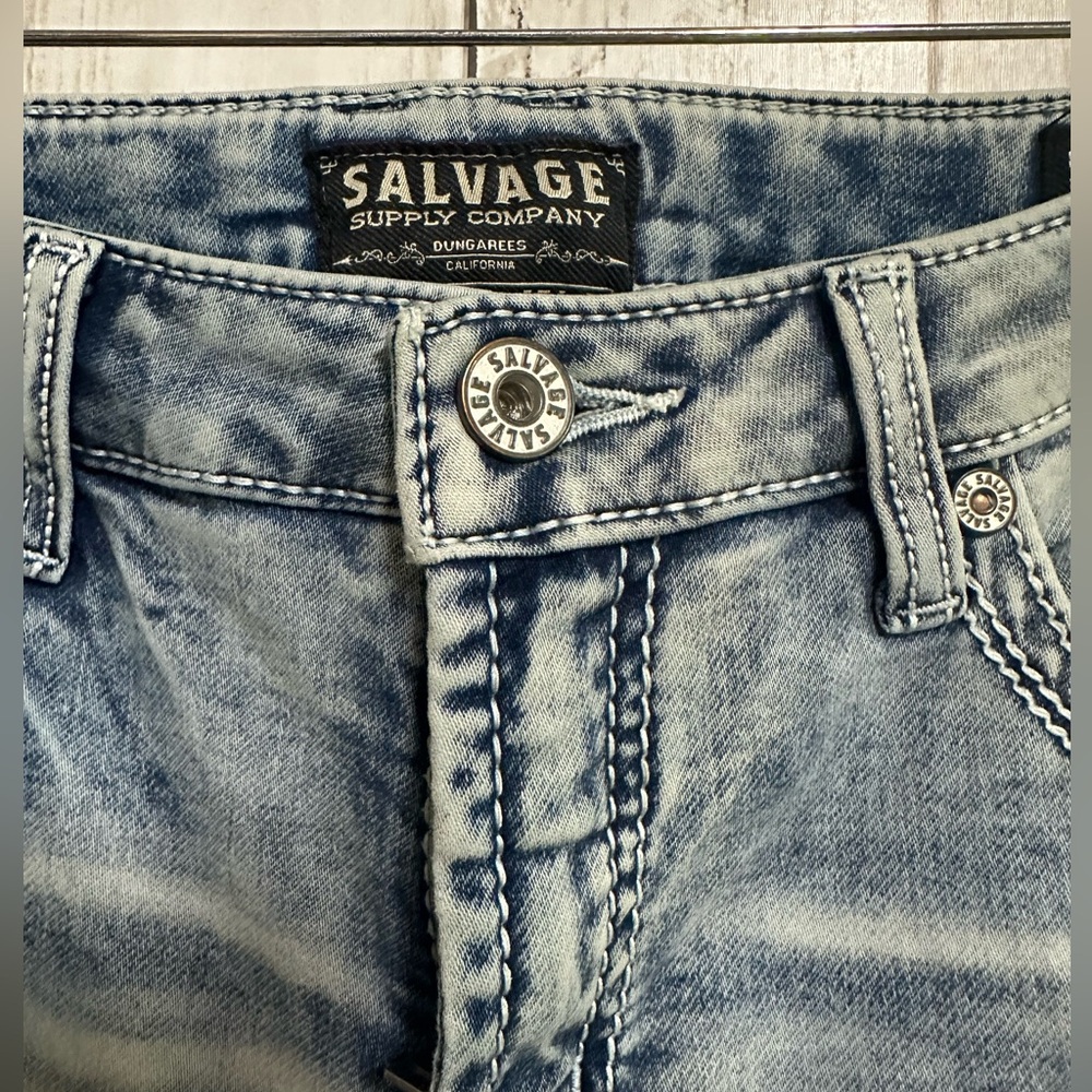 Salvage Light Blue Straight Relaxed Jeans Size 14r - Picture 4 of 10